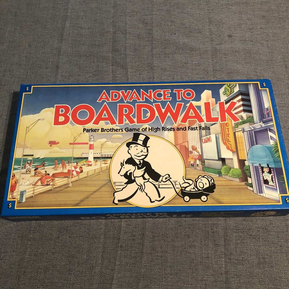 Advance To Boardwalk Board Game Parker Brothers 100% Complete Vintage 1985